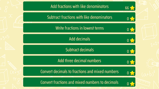 Fractions and Decimals Screenshot