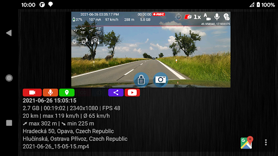 DashCam Travel — Autokamera Screenshot