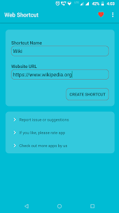 Website Shortcut -URL Shortcut Screenshot