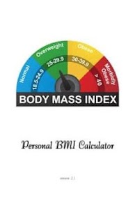 Personal BMI Calculator Screenshot
