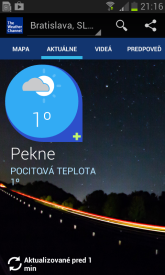 The Weather Channel Android aplikacia 