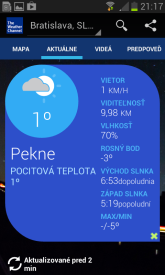 The Weather Channel Android aplikacia 