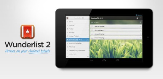 Wunderlist 2 už aj pre Android tablety