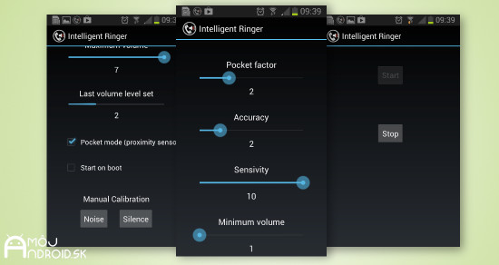 Inteligent Ringer zmena hlasitosti Android