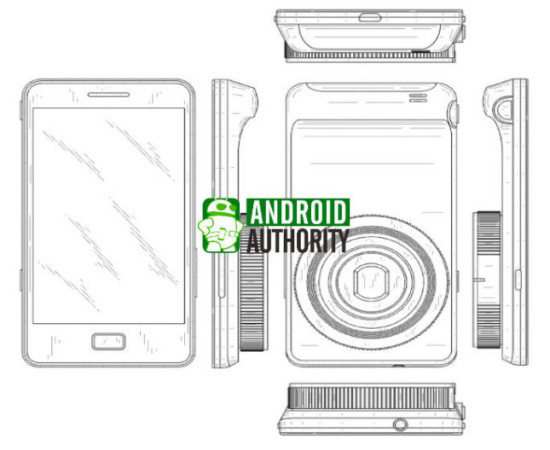 Obrázok patentu na dizajn digitálneho fotoaparátu z roku 2012. Bude podobne vyzerať aj Galaxy S4 Zoom? 