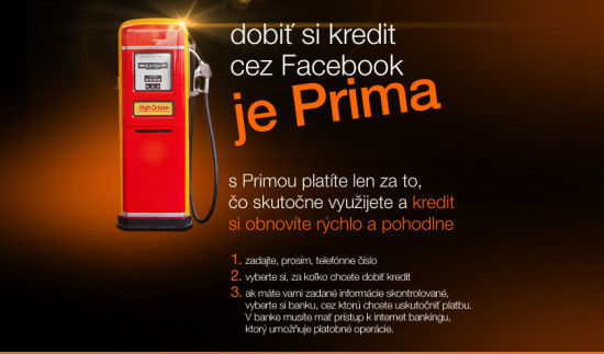 Orange Prima Facebook dobíjanie
