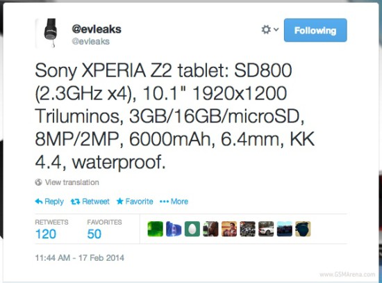 Xperia tablet Z2