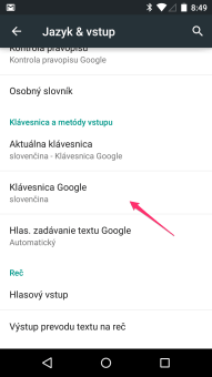 Android klavesnica