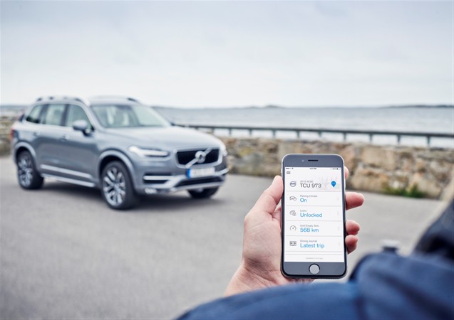 Volvo On Call app in an iOS phone