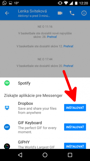 Facebook Messenger Dropbox 2