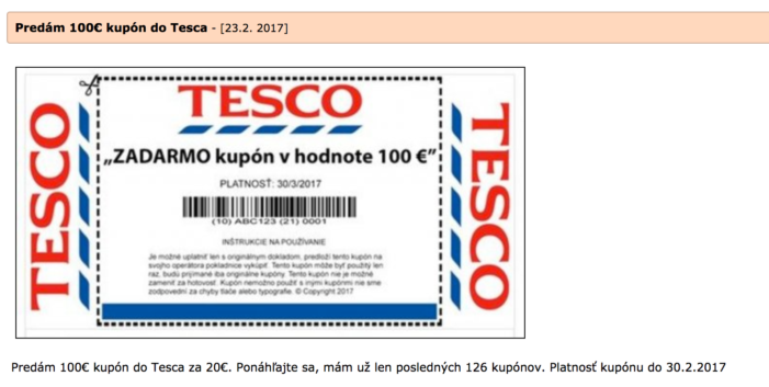 Predám_100€_kupón_do_Tesca_-_Spišská_Nová_Ves__predám