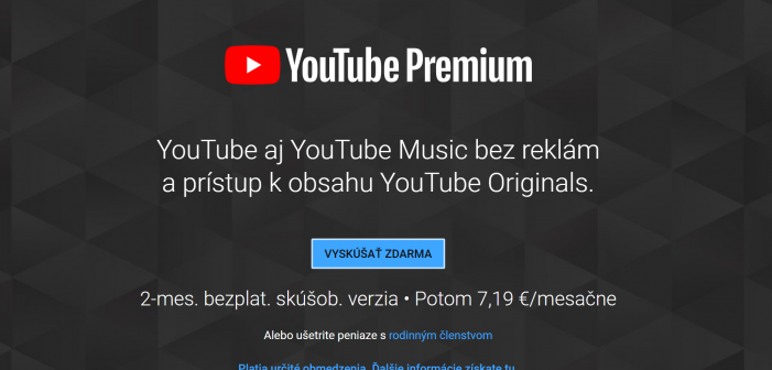 Youtube Premium na Slovensku
