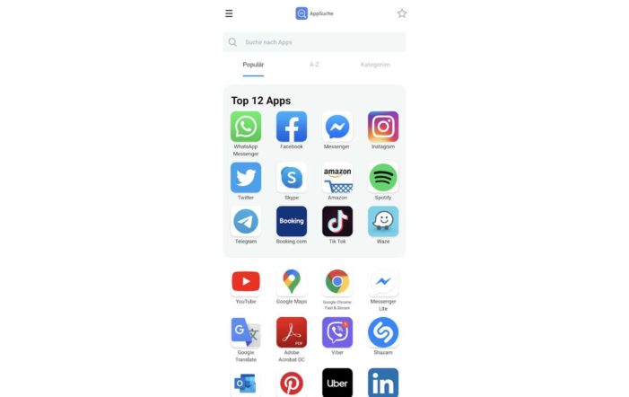 Huawei AppSearch kategórie