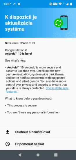 Motorola moto g7 Plus Android 10