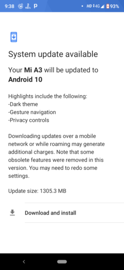 Xiaomi Mi A3 Android 10