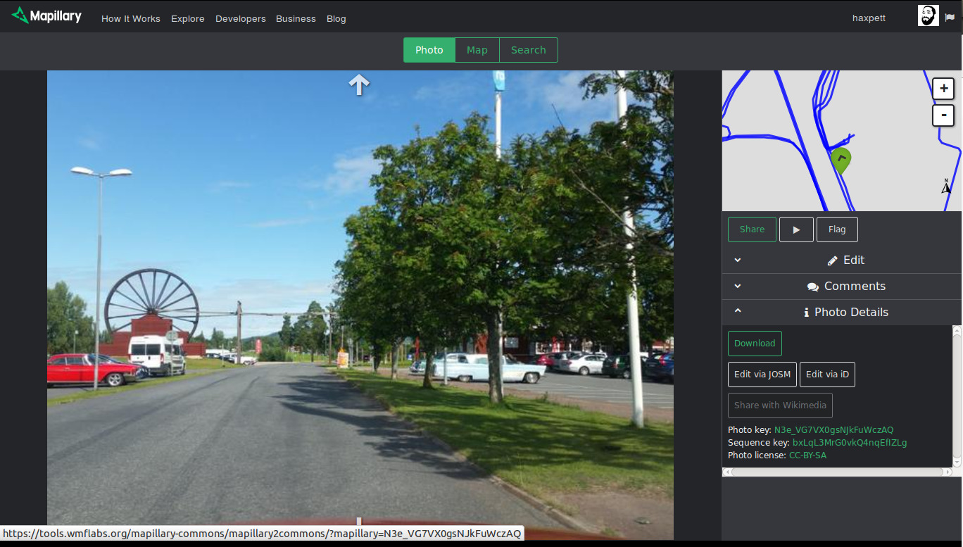 Mapillary virtuálna prehliadka