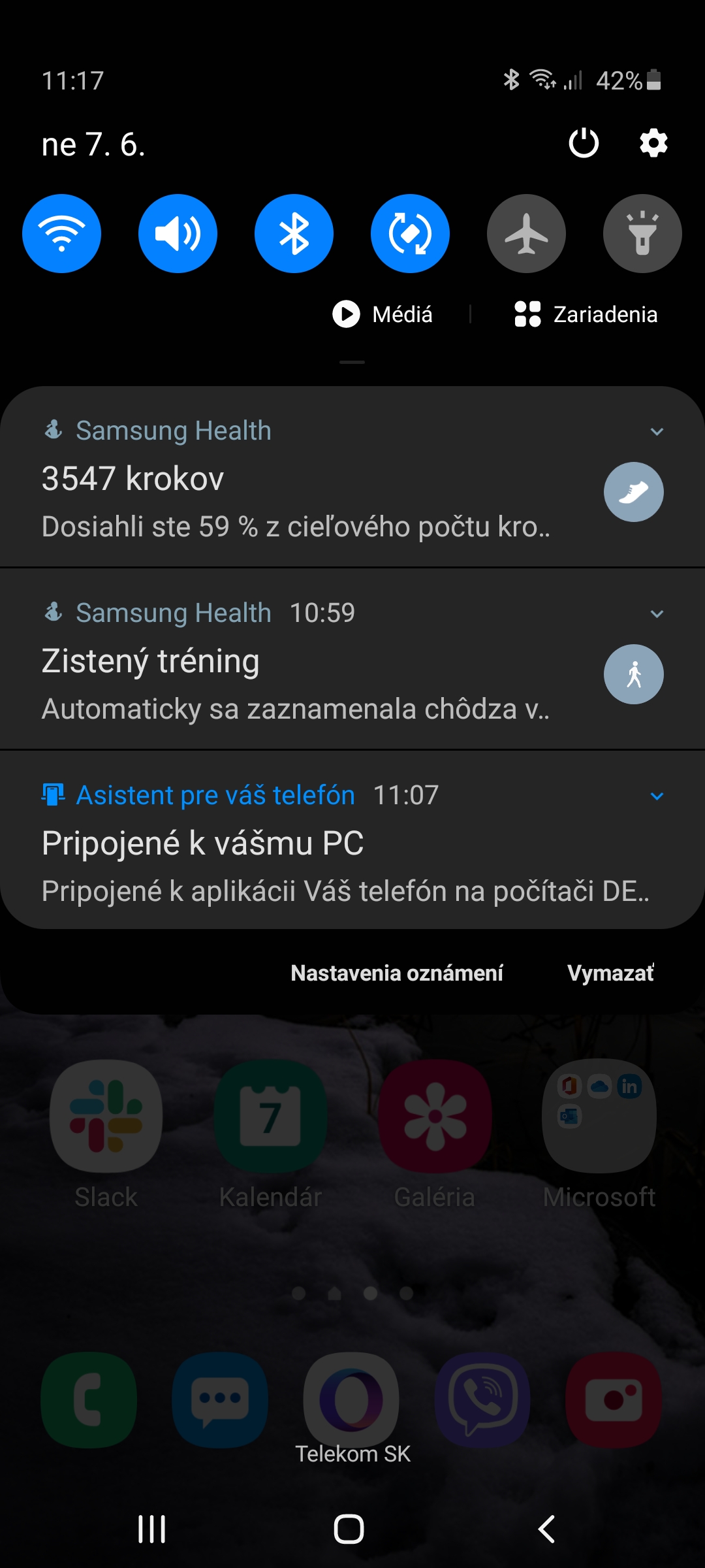 Samsung Galaxy A41 systém notifikácie
