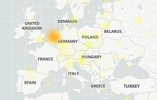 vypadok google gmail europa