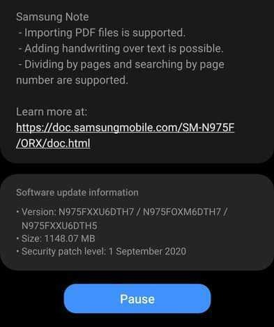 Galaxy Note 10 Plus update 