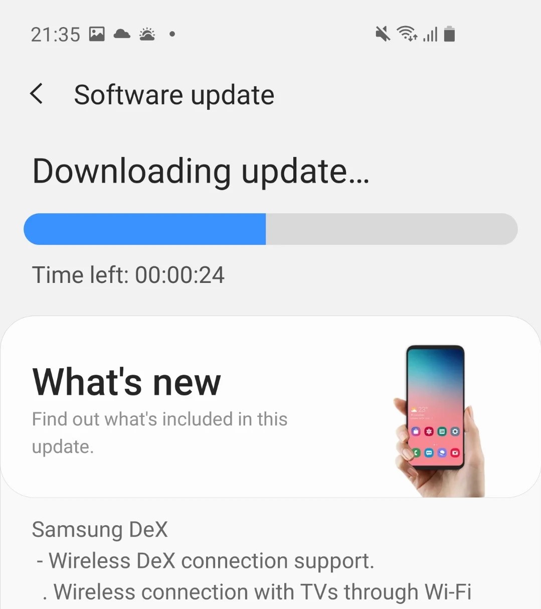 Samsung Galaxy S10 aktualizácia Wireless DeX