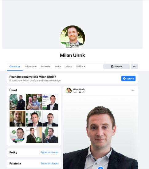 milan uhrik facebook fake profil