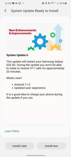 Samsung Galaxy S20 One UI 3.0