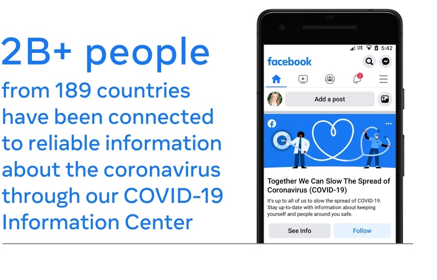 Facebook informácie o koronavíruse