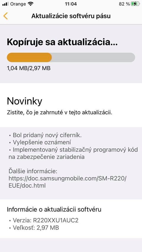 Samsung Galaxy FIt2 aktualizácia