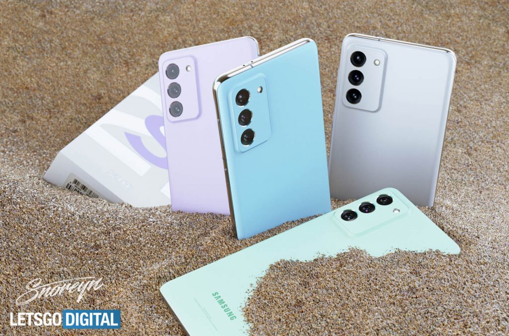 Samsung Galaxy S21 FE - štyri farby v piesku