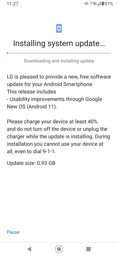 LG G7 One Android 11