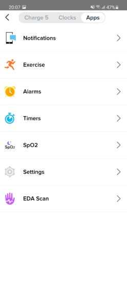 Aplikácia Fitbit aplikácie pre Charge 5