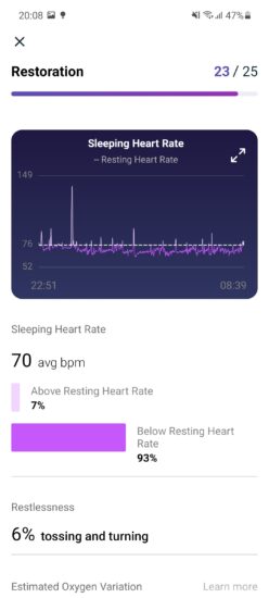 Aplikácia Fitbit spánok Restoration