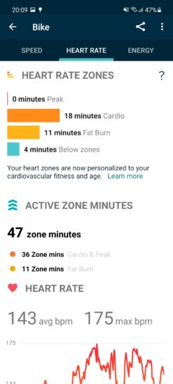 Aplikácia Fitbit tep pri cvičení