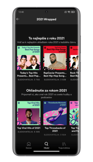 Spotify Wrapped 2021 playlisty