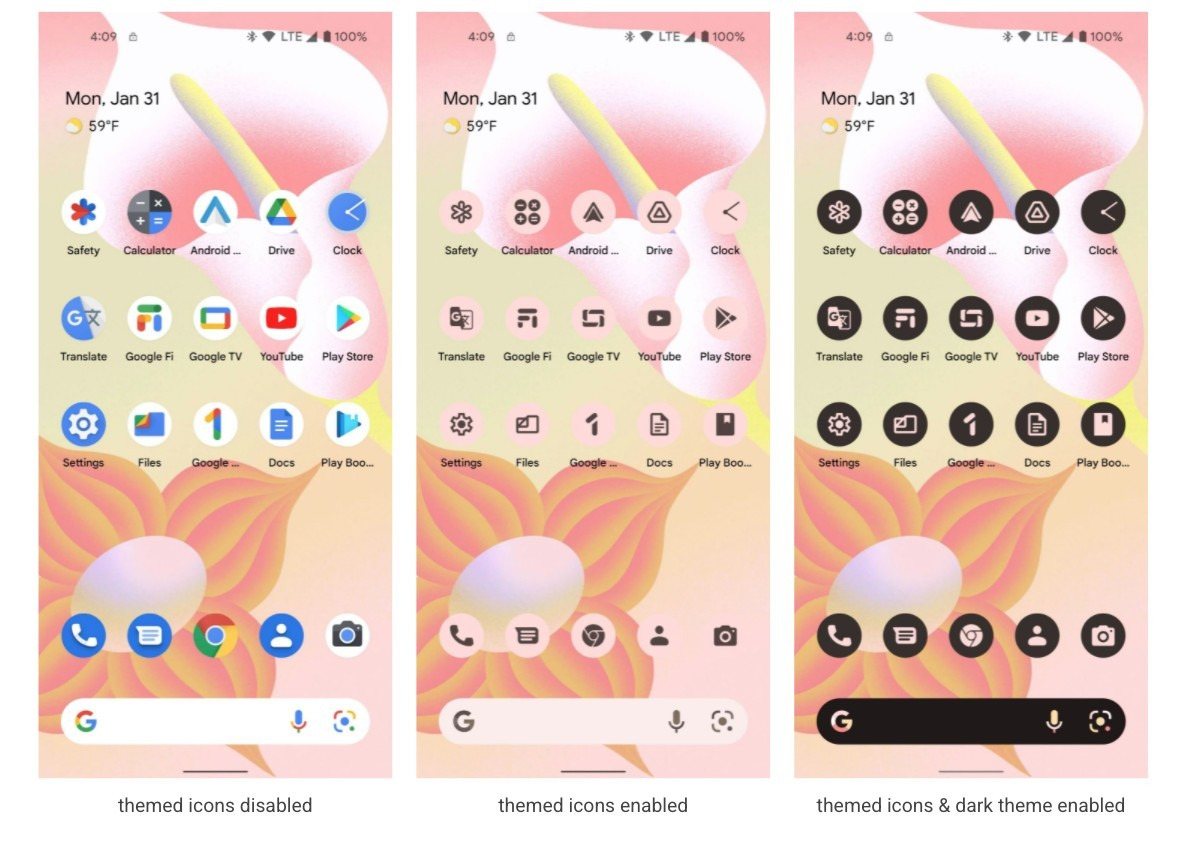 Rozhranie Material You v Android 13 Developer Preview