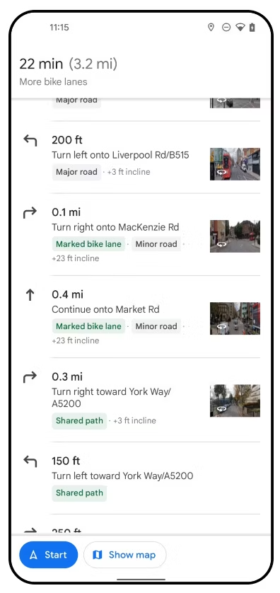 Google Mapy plánovanie trasy pre cyklistov