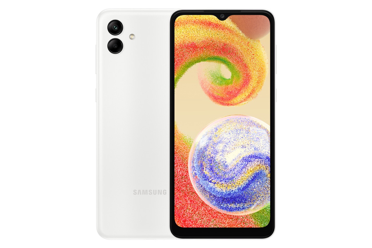 Samsung Galaxy A04 v bielej farbe