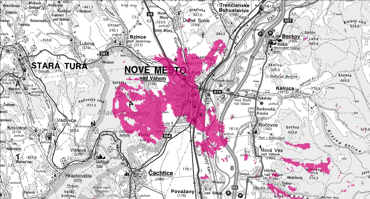 Telekom 5G pokrytie Nové Mesto nad Váhom