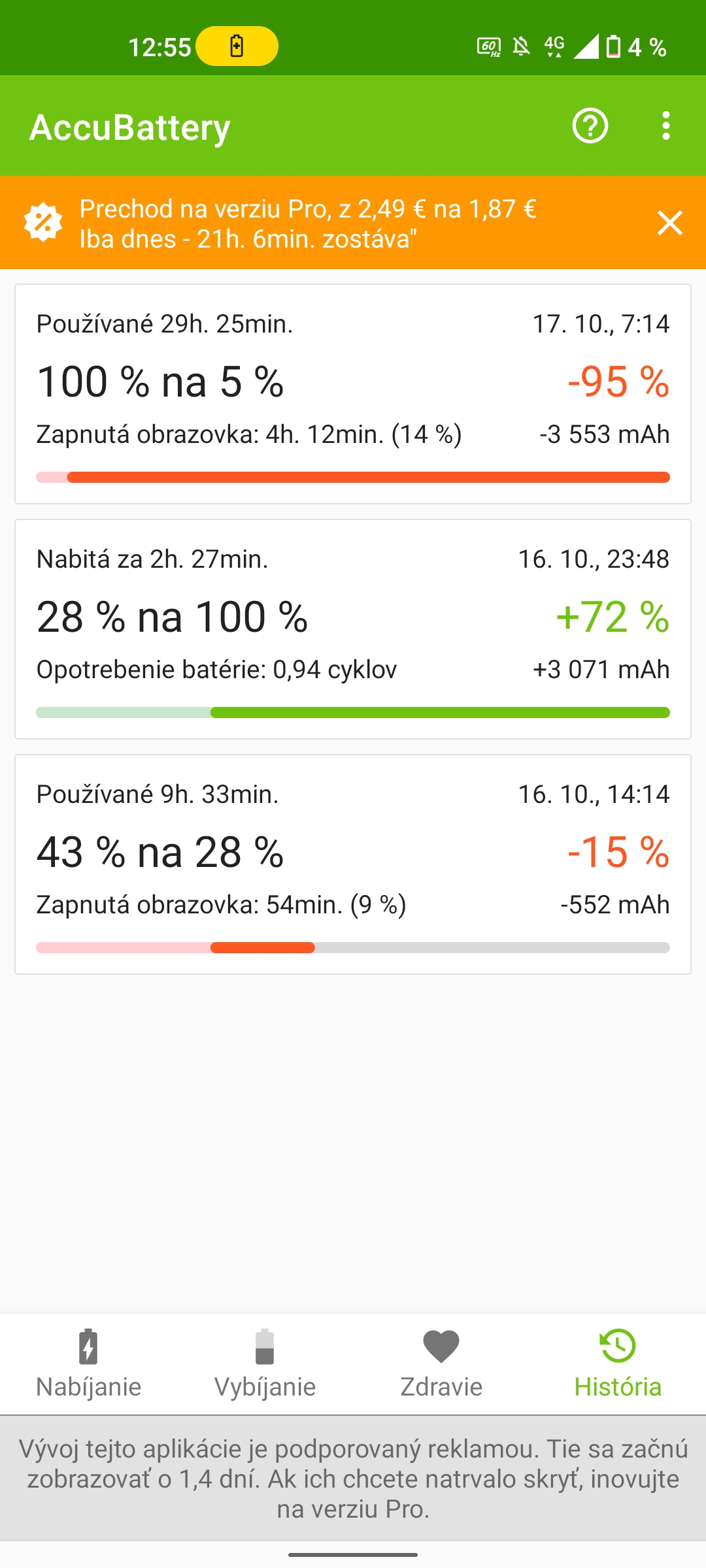 Asus Zenfone 9 snímka obrazovky batéria