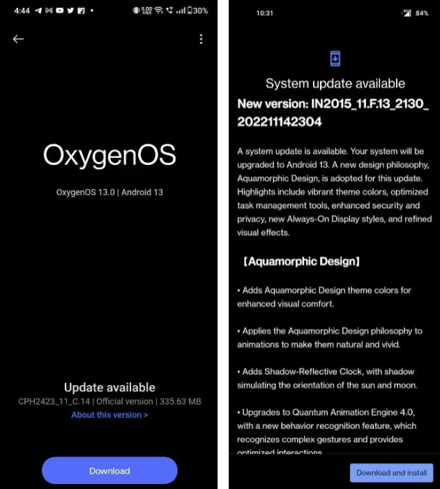 Oxygen OS13 Android 13