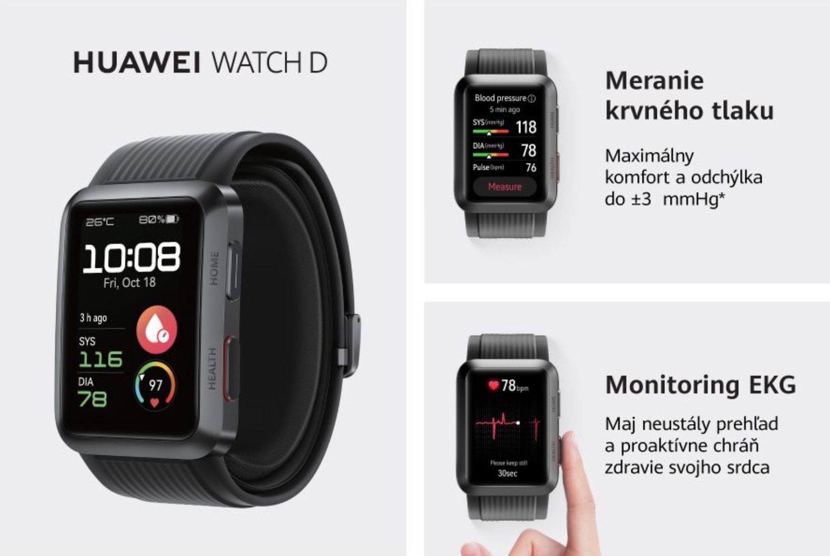 Huawei Watch D meranie tlaku
