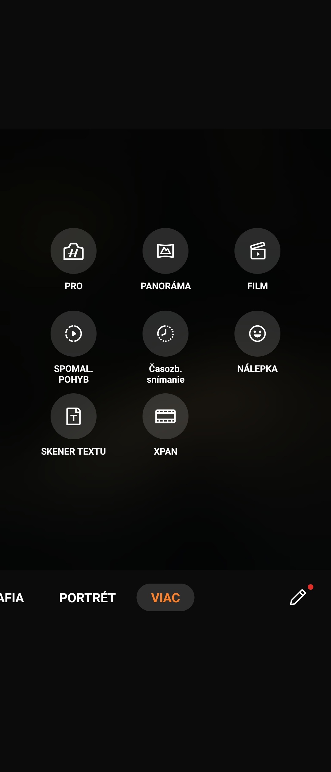 Ďalšie možnosti v aplikácii fotoaparátu OPPO Find N2 Flio