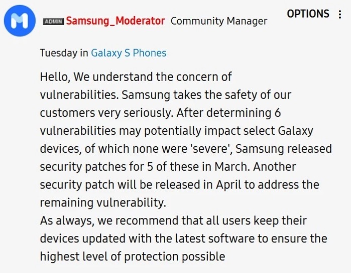Samsung modem zranitelnost