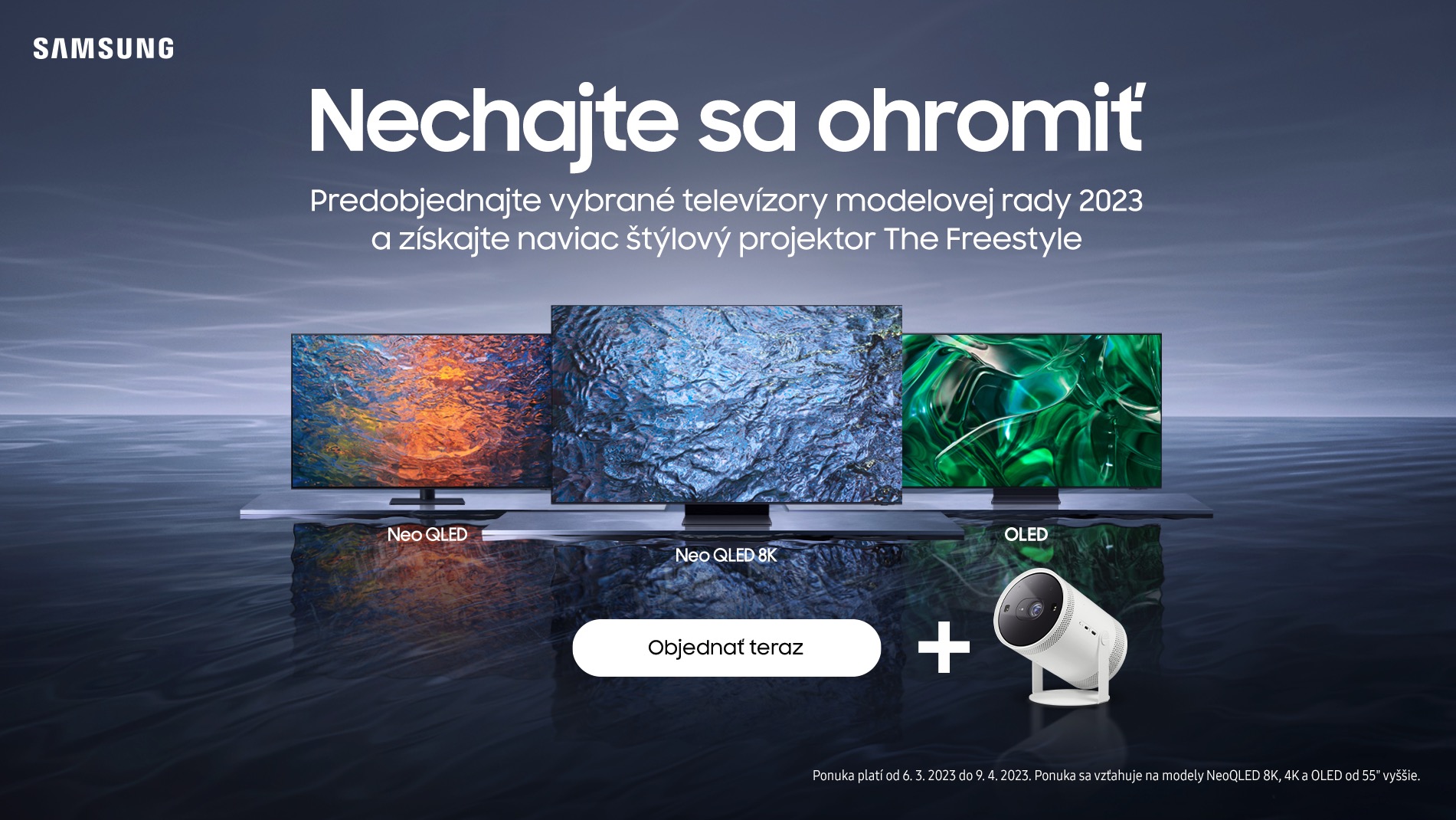 Samsung: K predobjednávke nových Neo QLED a OLED televízorov získate projektor The Freestyle úplne zadarmo