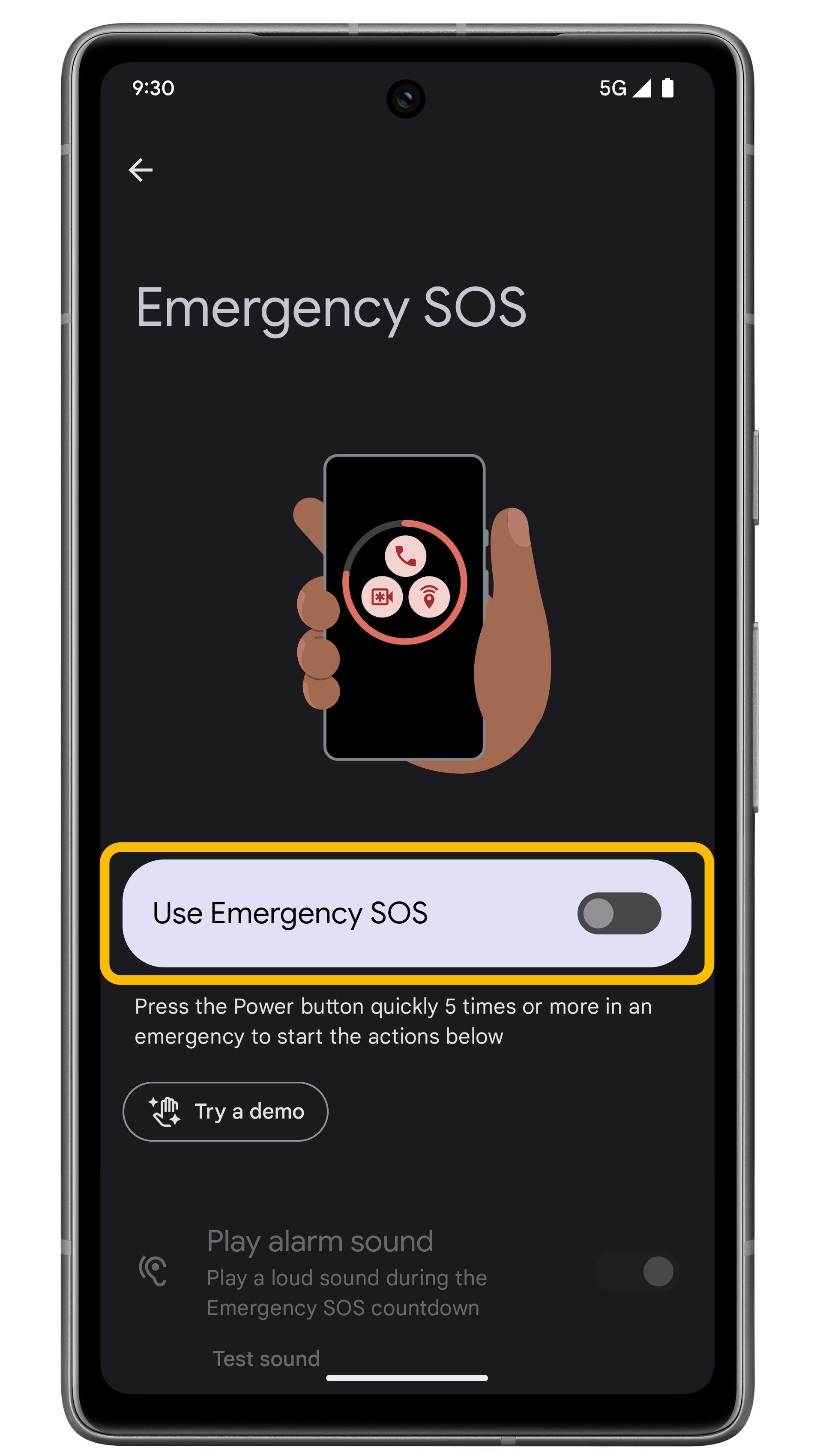 Google Pixel Emergency SOS